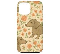 Wiener Dogs Flowers Cute Sausage Dogs Bassotto Custodia per iPhone 12 Pro Max