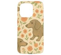 Wiener Dogs Flowers Cute Sausage Dogs Bassotto Custodia per iPhone 15 Pro