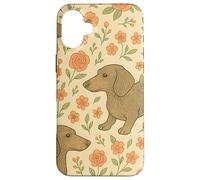 Wiener Dogs Flowers Cute Sausage Dogs Bassotto Custodia per iPhone 16 Plus