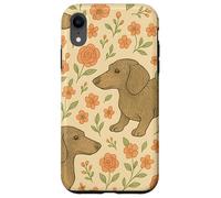 Wiener Dogs Flowers Cute Sausage Dogs Bassotto Custodia per iPhone XR