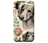 Wiener Dogs Vintage Flowers Carino Cane Salsiccia Bassotto Custodia per iPhone XS Max
