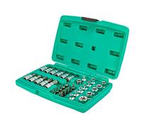 WIESEMANN 80164 - Set Grande Chiavi a Bussola e Punte per Viti Torx da 34 Pezzi - Attacco da 3/8” | Lega Acciaio Q-30 | Punte per Viti Torx Interne ed Esterne