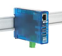 Wiesemann & Theis USB Server Megabit | Dongle Device Server | Adattatore USB over Ethernet (1 x LAN, 2 x USB 2.0 ad alta velocità) | Guida DIN | Alimentatore con