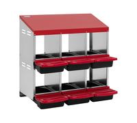 Wiesenfield Nido per galline - 6 scomparti - Acciaio zincato - A parete WIE-CNB-140