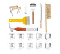 Wiesenfield WIE-BEESET-4 - Set per apicoltura, 17 pezzi, scalpello per api, scopa a nido d'ape, strumento per la rilevazione di 10 regine, set di api per principianti