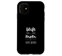 Wife Est 2024 Mom Est New Mom Pregnancy Reveal Just Married Custodia per iPhone 11