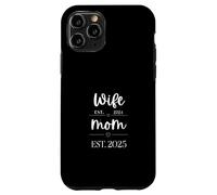 Wife Est 2024 Mom Est New Mom Pregnancy Reveal Just Married Custodia per iPhone 11 Pro