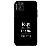 Wife Est 2024 Mom Est New Mom Pregnancy Reveal Just Married Custodia per iPhone 11 Pro Max
