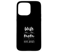 Wife Est 2024 Mom Est New Mom Pregnancy Reveal Just Married Custodia per iPhone 15 Pro Max