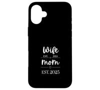 Wife Est 2024 Mom Est New Mom Pregnancy Reveal Just Married Custodia per iPhone 16 Plus