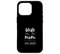 Wife Est 2024 Mom Est New Mom Pregnancy Reveal Just Married Custodia per iPhone 16 Pro
