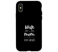 Wife Est 2024 Mom Est New Mom Pregnancy Reveal Just Married Custodia per iPhone X/XS