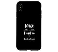 Wife Est 2024 Mom Est New Mom Pregnancy Reveal Just Married Custodia per iPhone XS Max