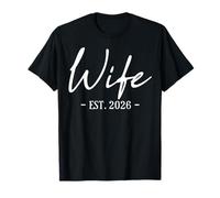 Wife EST 2026 Just Married Woman's Wedding Couples Matching Maglietta