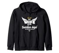 Wife Is My Angel She Watches Over Me in Memory Felpa con Cappuccio