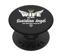 Wife Is My Angel She Watches Over Me In Memory PopSockets PopGrip Adesivo