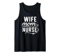 Wife Mom Nurse Script Stethoscope Heart Graphic Canotta