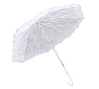 Wifehelper Ombrello in Pizzo, Ombrellone da Sposa Vintage da Sposa Ombrello con Manico a J per Decorazione Foto Costume da Donna Decorazioni per Feste di Matrimonio Prom