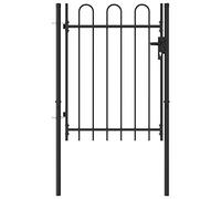 WIFESE 100 x 170 cm, colore nero, cancello da giardino, recinzione da giardino, recinzione a doppia asta, set completo