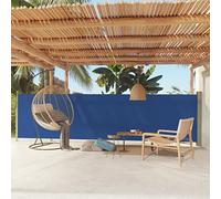 WIFESE 140x600 cm Paravento Avvolgibile Esterno Retrattile Pannelli Laterali Esclusiva Tenda Parasole Tenda Laterale Anti UV per Patio e Balcone Blu Tessuto Chiusura Automatica
