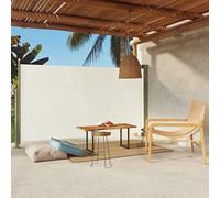 WIFESE 170x300 cm Tende da Sole per Esterno Retrattile Tenda Laterale Telone per la Privacy Tenda da Giardino Anti UV per Patio e Balcone Crema Impermeabile Tessuto Chiusura Automatica