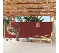 WIFESE 180x500 cm Tenda Laterale Avvolgibile Retrattile Tende da Sole per Esterno Tenda da Giardino Tenda da Terrazza Anti UV per Patio e Balcone Rosso Impermeabile Tessuto Chiusura Automatica