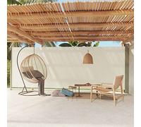 WIFESE 200x600 cm Tende da Veranda da Giardino Paravento Laterale Retrattile Paravento da Esterno Parasole Tenda Laterale Anti UV per Patio e Balcone Crema Tessuto Chiusura Automatica
