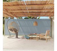 WIFESE 200x600 cm Tende da Veranda da Giardino Retrattile Paravento Laterale Paravento da Esterno Parasole Tenda Laterale Anti UV per Patio e Balcone Grigio Tessuto Chiusura Automatica