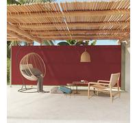 WIFESE 200x600 cm Tende da Veranda da Giardino Retrattile Paravento Laterale Tenda Laterale Paravento da Esterno Parasole Anti UV per Patio e Balcone Rosso Tessuto Chiusura Automatica