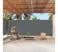 WIFESE 220x1000 cm Tenda da Sole Laterale Retrattile Tende da Esterno Paravento per Balcone Separe Divisorio Esterno Anti UV per Patio e Balcone Antracite Tessuto Avvolgimento Automatico