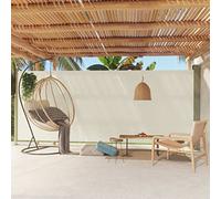 WIFESE 220x500 cm Paravento Avvolgibile Esterno Retrattile Tenda da Sole Laterale Tenda da Terrazza Parasole Anti UV per Patio e Balcone Crema Impermeabile Tessuto Chiusura
