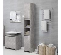WIFESE Armadietto Bagno Grigio Cemento 30x30x183,5 cm in Truciolato Scaffale Della Lavanderia ha 6 Scomparti Mobile da Bagno Robusto e Stabile Cucina Scaffale da Bagno Facile da Pulire