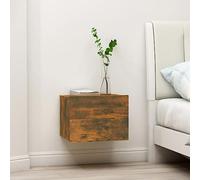 WIFESE Comodino Sospeso 40x30x30 cm 2 pz Comodini Sospesi Camera Da Letto Stretto Comodino Cameretta Tavolino Contenitore Rovere Fumo