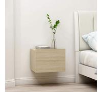 WIFESE Comodino Sospeso 40x30x30 cm 2 pz Comodini Sospesi Camera Da Letto Stretto Comodino Cameretta Tavolino Contenitore Rovere Sonoma