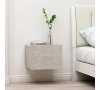 WIFESE Comodino Sospeso 40x30x30 cm Comodini Sospesi Camera Da Letto Stretto Comodino Cameretta Tavolino Contenitore Grigio Cemento