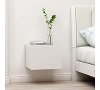 WIFESE Comodino Sospeso 40x30x30 cm Comodini Sospesi Camera Da Letto Stretto Comodino Cameretta Tavolino Contenitore Bianco