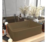WIFESE Lavandino Luxury 41x30x12 cm in Ceramica Lavatoio Ceramica Lavello Ceramica Lavabo Ceramica Lavabo Lavanderia Lavandino Bagno Lavabo Da Appoggio Lavelli Bagno Da Appoggio Crema Opaco