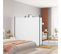 WIFESE Paravento a 2 Pannelli Bianco 348x180 cm Tessuto Separe Divisorio Interno Schermo per la Privacy Facile da Montare Pannello Camera da Letto Ufficio Soggiorno Area Privata