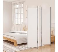WIFESE Paravento a 3 Pannelli Bianco 150x200 cm in Tessuto Divisore per Ambienti Spazio Privato Proteggere Privacy Parete di Fondo Paravento Separe Camera da Letto Ufficio Facile da Riporre