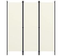 WIFESE Paravento a 3 Pannelli Bianco Crema 150x180 cm Paravento Separe Decorazione della Camera da Letto Divisore per Ambienti Schermo per la Privacy Area Privata Ufficio Soggiorno Interno Tessuto