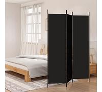 WIFESE Paravento a 3 Pannelli Nero 150x200 cm in Tessuto Divisore per Ambienti Spazio Privato Proteggere Privacy Parete di Fondo Paravento Separe Camera da Letto Ufficio Facile da Riporre