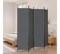 WIFESE Paravento a 4 Pannelli Antracite 200x200 cm in Tessuto Divisore per Ambienti Spazio Privato Proteggere Privacy Parete di Fondo Paravento Separe Camera da Letto Ufficio Facile da Riporre