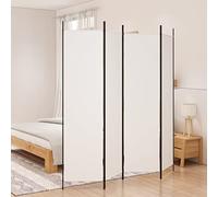 WIFESE Paravento a 4 Pannelli Bianco 200x200 cm in Tessuto Divisore per Ambienti Spazio Privato Proteggere Privacy Parete di Fondo Paravento Separe Camera da Letto Ufficio Facile da Riporre