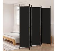 WIFESE Paravento a 5 Pannelli Nero 250x220 cm in Tessuto Divisore per Ambienti Spazio Privato Proteggere Privacy Parete di Fondo Paravento Separe Camera da Letto Ufficio Facile da Riporre