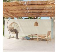WIFESE Paravento da Esterno Separe Divisorio Esterno 200x600 cm Tende da Esterno Tenda da Sole Tettoia Antipioggia Tende Balcone PVC Crema