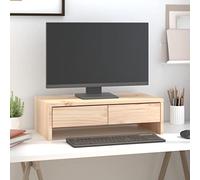 WIFESE Supporti per Notebook Marrone 50x27x15 cm in Legno Massello di Pino Supporto per Monitor Spazio Portaoggetti Supporto per Schermo per Riporre Vostra Tastiera Lettore DVD Console di Gioco