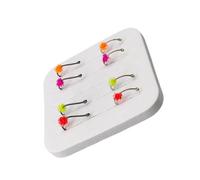 Wiffe 8 ami da pesca luminosi con design ad ardiglione per trote e salmone, accessori per la pesca a mosca
