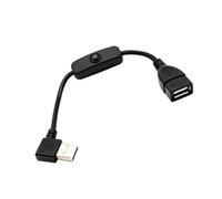 Wiffe Cavo adattatore a gomito USB per trasferimento dati, piega a destra | Inline Button Cutoff, maschio a cavo di prolunga femmina per instradamento console veicolo compatto