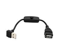 Wiffe Cavo adattatore a gomito USB per trasferimento dati, piegarsi verso | Inline Button Cutoff, maschio a cavo di prolunga femmina per instradamento console veicolo compatto
