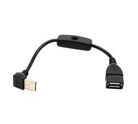 Wiffe Cavo adattatore USB a gomito per trasferimento dati, piegato | Inline Button Cutoff, maschio a cavo di prolunga femmina per instradamento console veicolo compatto